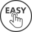 User-friendly easy setup icon representing simple controls for lawn mower robot