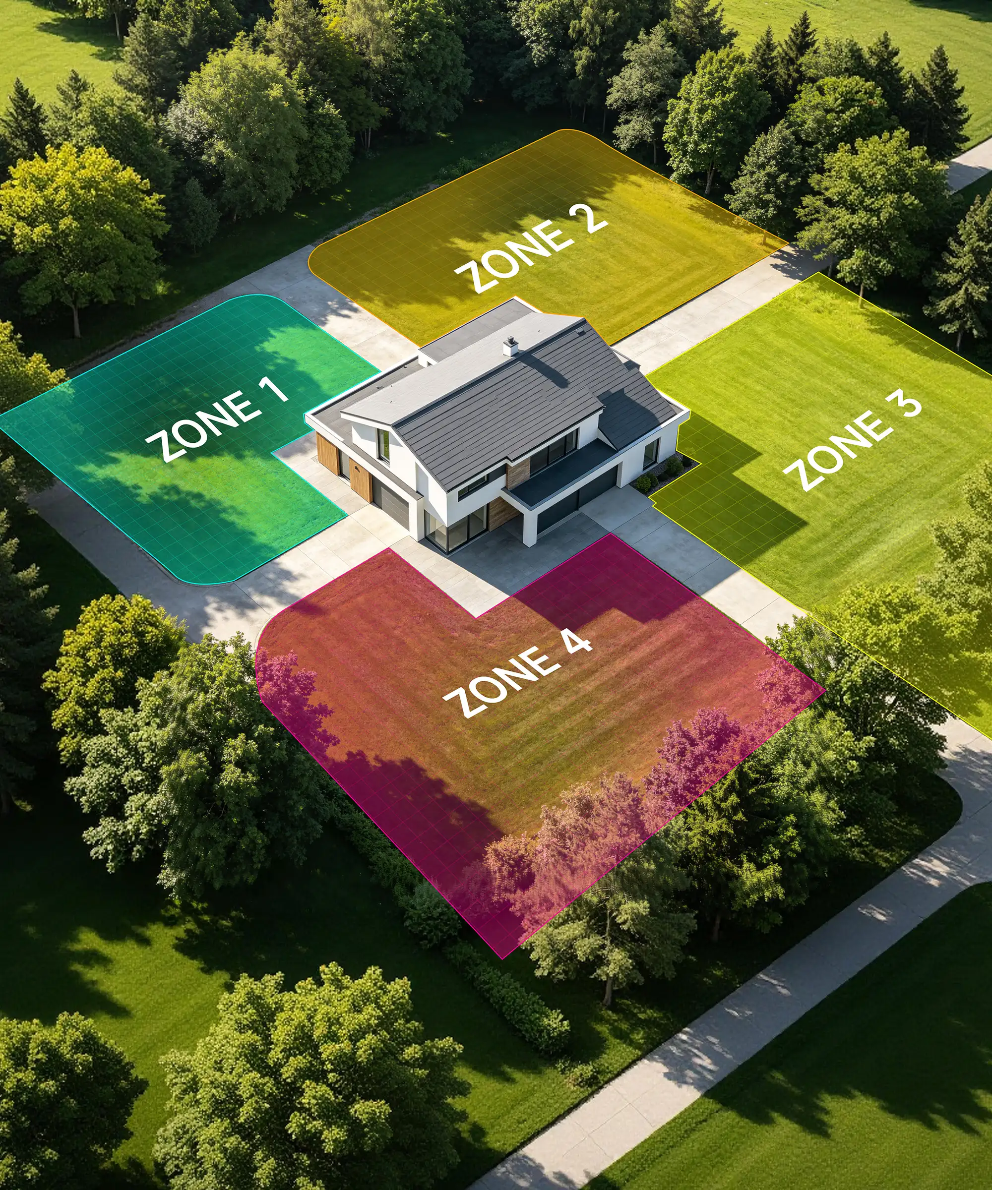 Y&G Robotic Lawn Mower robotic lawn mower multi-zone lawn management mapping (Zone 1 to Zone 60)