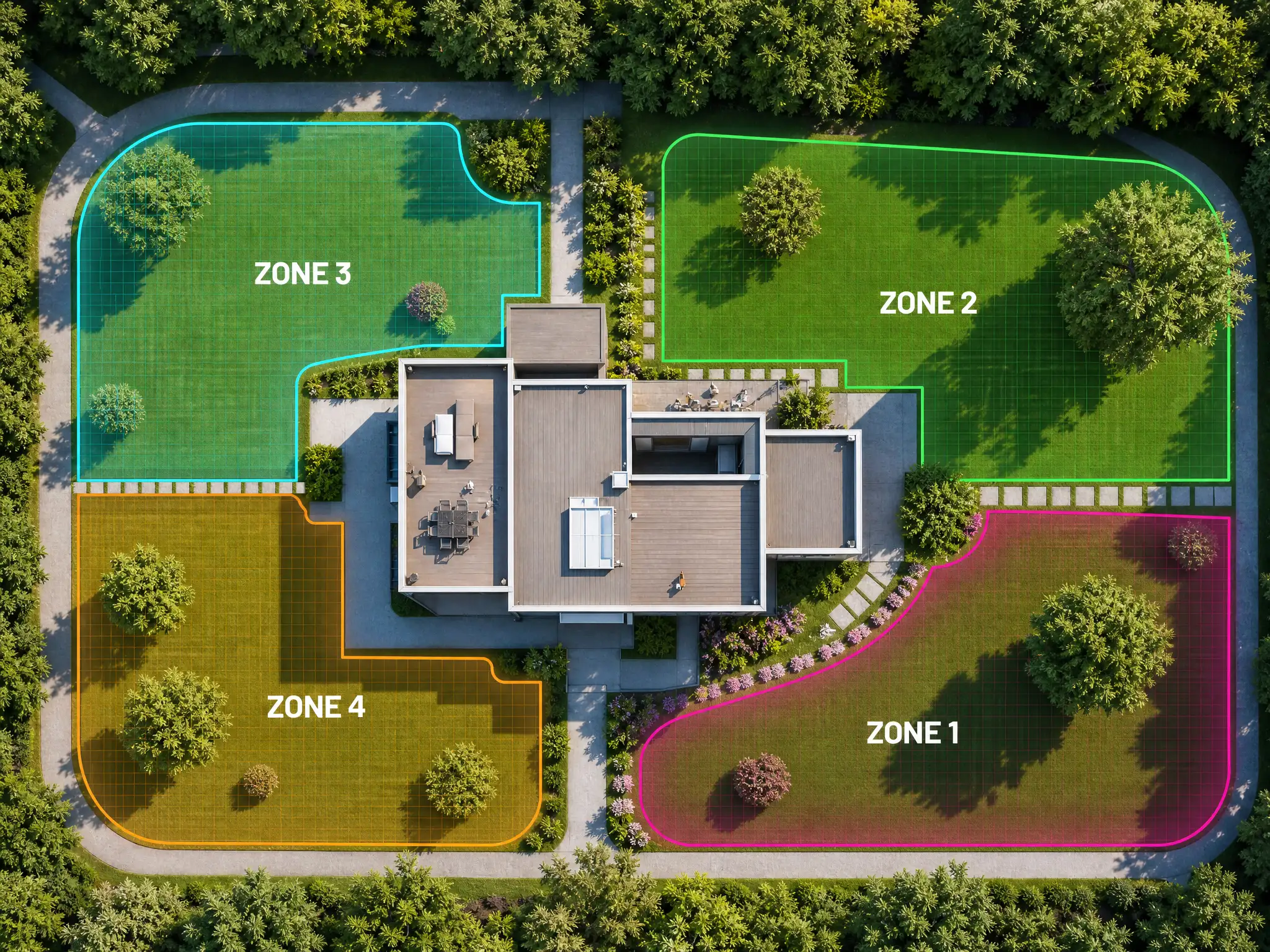 FA-RM3000 robotic mower customizable multi zone mowing setup up to 60 zones