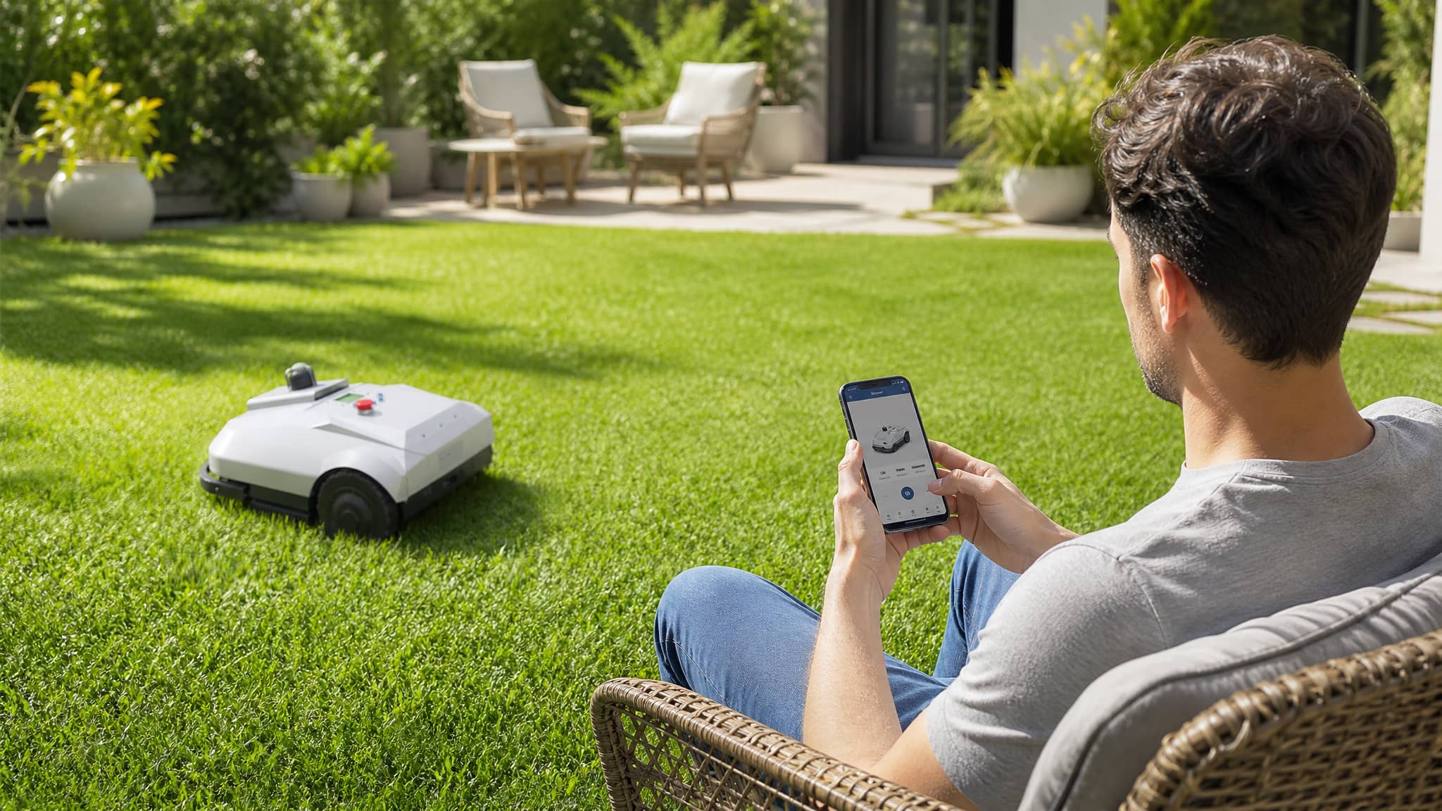 FA-RM3000 robotic lawn mower smart phone app remote control and monitoring