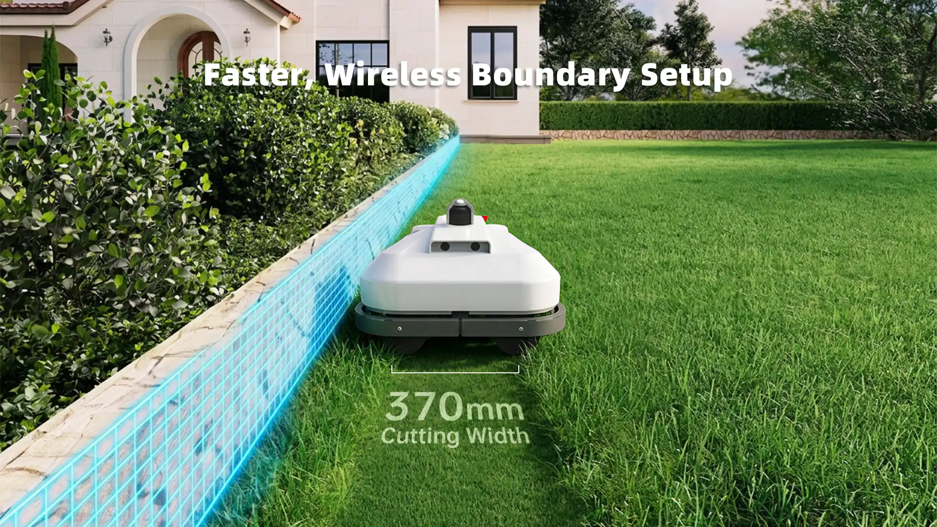 FA-RM3000 wireless robotic lawn mower with 250mm cutting width and fast wireless boundary setup