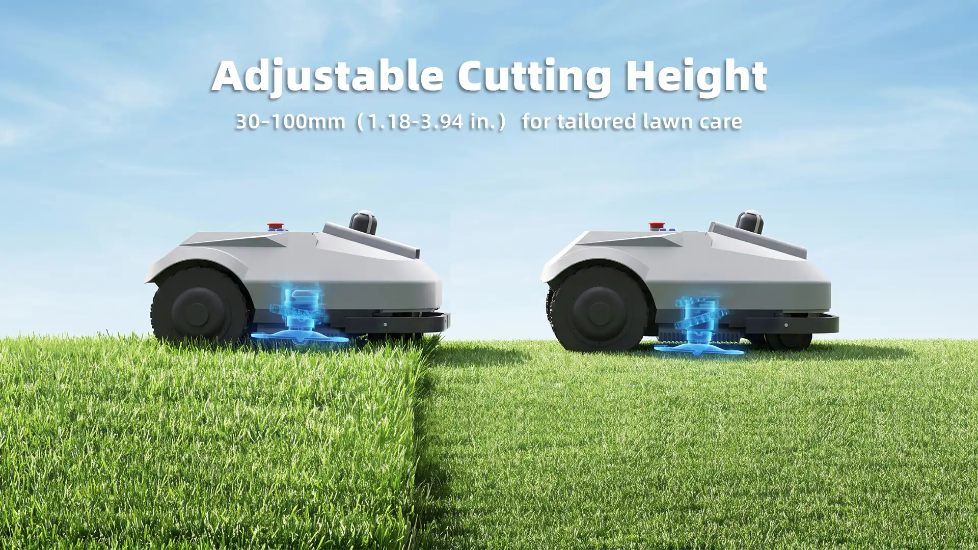 FA-RM3000 robotic lawn mower with 30-100mm adjustable cutting height mechanism